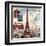 Eiffel Tower, French Vintage Postcard Collage-Piddix-Framed Art Print