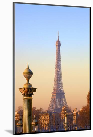 Eiffel Tower from Place De La Concorde, Paris, France, Europe-Neil-Mounted Photographic Print