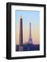 Eiffel Tower from Place De La Concorde with Obelisk in Foreground, Paris, France, Europe-Neil-Framed Photographic Print