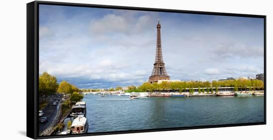 Eiffel Tower from Pont De Bir-Hakeim, Paris, Ile-De-France, France-null-Framed Stretched Canvas