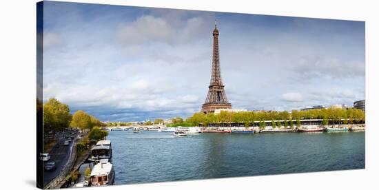 Eiffel Tower from Pont De Bir-Hakeim, Paris, Ile-De-France, France-null-Stretched Canvas