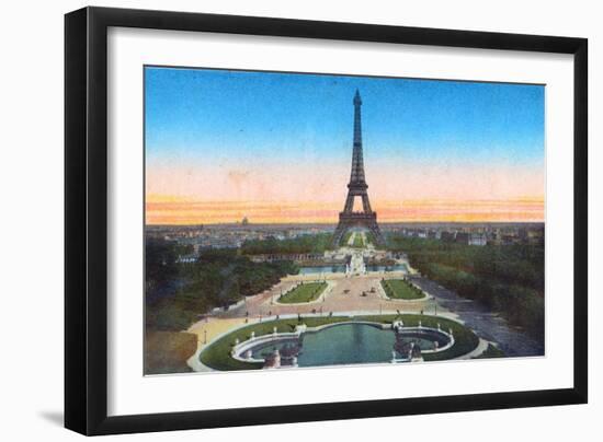 Eiffel Tower, from 'Souvenirs De Paris - Monuments Vues En Couleurs'-null-Framed Giclee Print