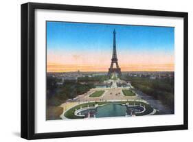 Eiffel Tower, from 'Souvenirs De Paris - Monuments Vues En Couleurs'-null-Framed Giclee Print