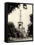 Eiffel Tower I - black and white-Amy Melious-Framed Stretched Canvas