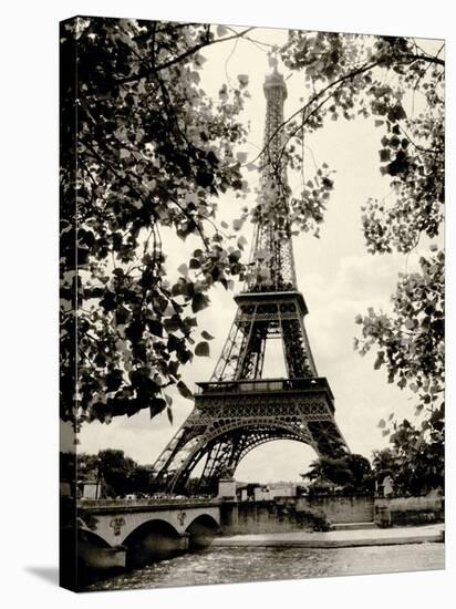 Eiffel Tower II - black and white-Amy Melious-Stretched Canvas