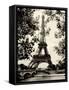 Eiffel Tower II - black and white-Amy Melious-Framed Stretched Canvas
