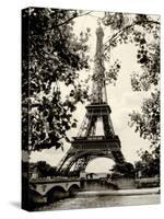 Eiffel Tower II - black and white-Amy Melious-Stretched Canvas