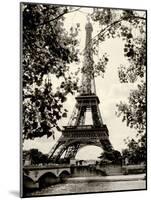 Eiffel Tower II - black and white-Amy Melious-Mounted Art Print