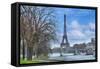 Eiffel Tower, Ile des Cygnes and Seine Paris-Cora Niele-Framed Stretched Canvas