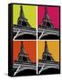 Eiffel Tower in Color Blocks-Whoartnow-Framed Stretched Canvas