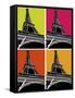 Eiffel Tower in Color Blocks-Whoartnow-Framed Stretched Canvas