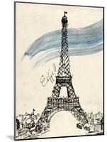 Eiffel Tower in Pen-Morgan Yamada-Mounted Art Print