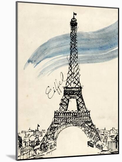 Eiffel Tower in Pen-Morgan Yamada-Mounted Art Print