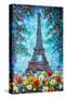 Eiffel Tower in Spring Flowers-Valery Rybakow-Stretched Canvas