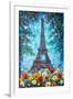 Eiffel Tower in Spring Flowers-Valery Rybakow-Framed Art Print