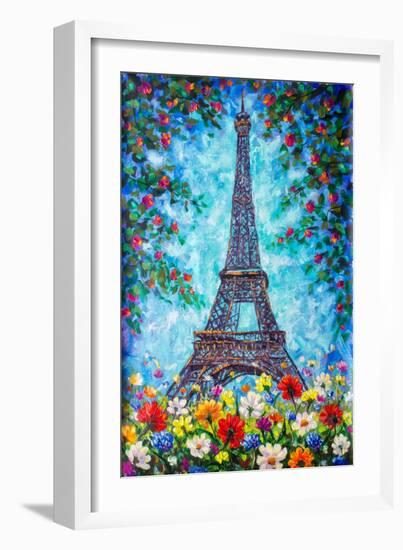 Eiffel Tower in Spring Flowers-Valery Rybakow-Framed Art Print