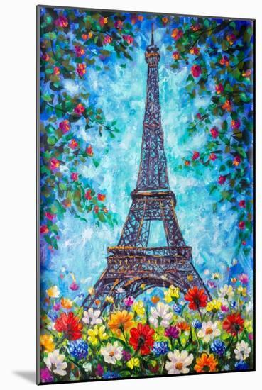 Eiffel Tower in Spring Flowers-Valery Rybakow-Mounted Art Print