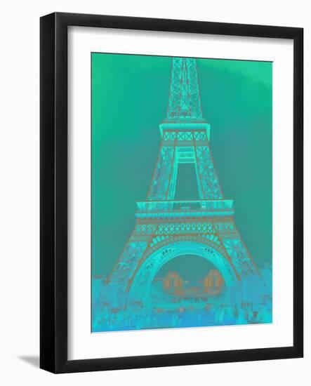 Eiffel Tower in Turquoise-Cora Niele-Framed Giclee Print