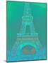 Eiffel Tower in Turquoise-Cora Niele-Mounted Giclee Print