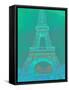 Eiffel Tower in Turquoise-Cora Niele-Framed Stretched Canvas