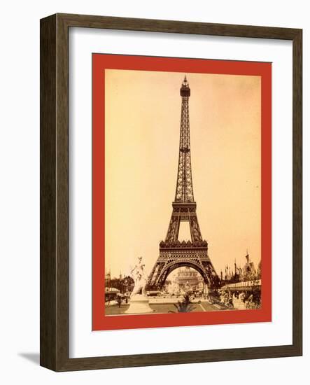 Eiffel Tower, Looking Toward Trocadéro Palace, Paris Exposition, 1889-null-Framed Giclee Print