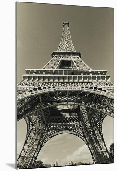 Eiffel Tower Looking Up-Christian Peacock-Mounted Art Print