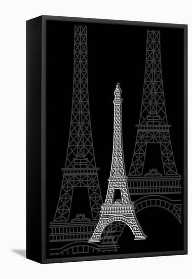 Eiffel Tower Night-Cristian Mielu-Framed Stretched Canvas