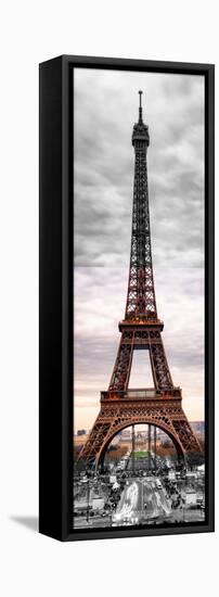 Eiffel Tower, Paris, France - Black and White and Spot Color Photography-Philippe Hugonnard-Framed Stretched Canvas