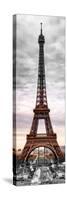 Eiffel Tower, Paris, France - Black and White and Spot Color Photography-Philippe Hugonnard-Stretched Canvas