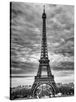 Eiffel Tower, Paris, France - Black and White Photography-Philippe Hugonnard-Stretched Canvas