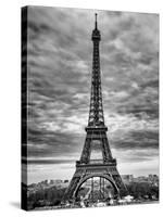 Eiffel Tower, Paris, France - Black and White Photography-Philippe Hugonnard-Stretched Canvas