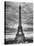 Eiffel Tower, Paris, France - Black and White Photography-Philippe Hugonnard-Stretched Canvas