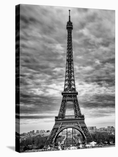 Eiffel Tower, Paris, France - Black and White Photography-Philippe Hugonnard-Stretched Canvas