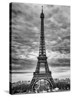 Eiffel Tower, Paris, France - Black and White Photography-Philippe Hugonnard-Stretched Canvas