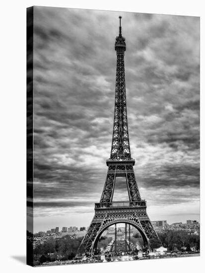 Eiffel Tower, Paris, France - Black and White Photography-Philippe Hugonnard-Stretched Canvas