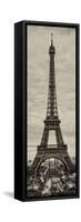 Eiffel Tower, Paris, France - Sepia - Tone Vintique Photography-Philippe Hugonnard-Framed Stretched Canvas