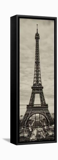 Eiffel Tower, Paris, France - Sepia - Tone Vintique Photography-Philippe Hugonnard-Framed Stretched Canvas