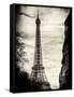 Eiffel Tower, Paris, France - Sepia - Tone Vintique Photography-Philippe Hugonnard-Framed Stretched Canvas