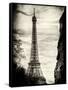 Eiffel Tower, Paris, France - Sepia - Tone Vintique Photography-Philippe Hugonnard-Framed Stretched Canvas