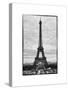 Eiffel Tower, Paris, France - White Frame and Full Format - Black and White Photography-Philippe Hugonnard-Stretched Canvas