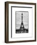 Eiffel Tower, Paris, France - White Frame and Full Format - Black and White Photography-Philippe Hugonnard-Framed Art Print