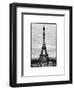 Eiffel Tower, Paris, France - White Frame and Full Format - Black and White Photography-Philippe Hugonnard-Framed Art Print