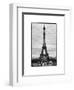 Eiffel Tower, Paris, France - White Frame and Full Format - Black and White Photography-Philippe Hugonnard-Framed Art Print