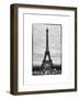 Eiffel Tower, Paris, France - White Frame and Full Format - Black and White Photography-Philippe Hugonnard-Framed Art Print