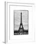 Eiffel Tower, Paris, France - White Frame and Full Format - Black and White Photography-Philippe Hugonnard-Framed Art Print