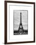 Eiffel Tower, Paris, France - White Frame and Full Format - Black and White Photography-Philippe Hugonnard-Framed Art Print