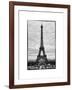 Eiffel Tower, Paris, France - White Frame and Full Format - Black and White Photography-Philippe Hugonnard-Framed Art Print