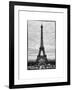 Eiffel Tower, Paris, France - White Frame and Full Format - Black and White Photography-Philippe Hugonnard-Framed Art Print