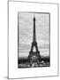 Eiffel Tower, Paris, France - White Frame and Full Format - Black and White Photography-Philippe Hugonnard-Mounted Art Print