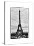 Eiffel Tower, Paris, France - White Frame and Full Format - Black and White Photography-Philippe Hugonnard-Stretched Canvas